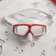 더블케이 프리다이빙 스노클링 마스크 재규어R 메탈 - 레드 + 화이트