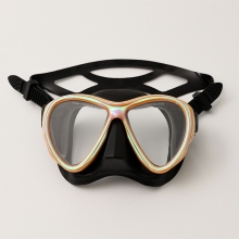 더블케이 프리다이빙 스노클링 마스크 M229 오로라 - 골드 + 블랙