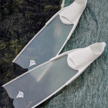 더블케이 프리다이빙 스노클링 핀세트 화이트팁 밀키웨이 (40cm) - 화이트 풋포켓