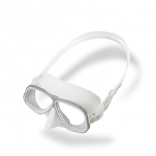 디플리 프리다이빙 스노클링 마스크 솔리드 - 화이트 스커트 / 실버 프레임