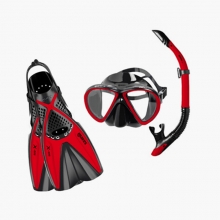 마레스 프리다이빙 스노클링 세트 엑스원 - 빨강