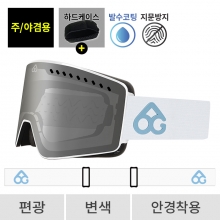 2526 로그 보드 스키 고글 클라이맥스 프로 오리지널 화이트 - 실버 편광+변색 556(556 Climax)