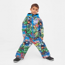 2526 위두 아동용 스노우보드복 원피스 코스모 스프레이프린트 점프슈트 (COSBLUJSprbl)