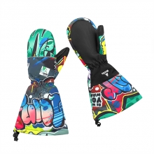2526 위두 아동용 스노우보드 벙어리 장갑 코스모 스프레이프린트 미튼 (COSBLUGLprbl)