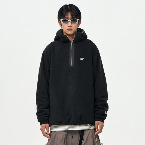 2526 어스투 스노우보드 후드티 플리스 하프집업 후디 OHD001 - 블랙 (OHD001BK)