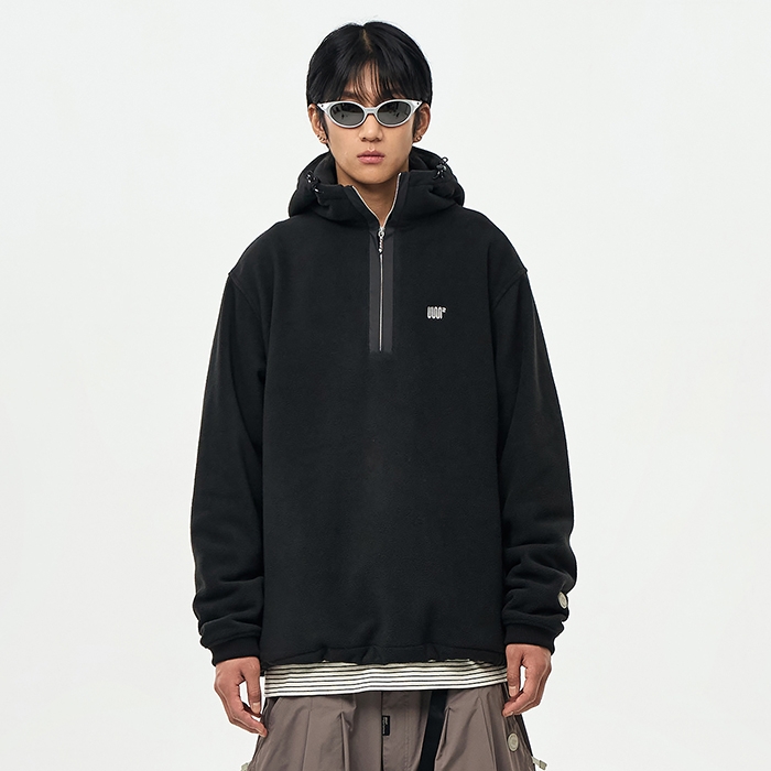 2526 어스투 스노우보드 후드티 플리스 하프집업 후디 OHD001 - 블랙 (OHD001BK)