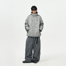 어스투 스노우보드복 코디세트 #27 / 2526 어스투 스노우보드 자켓 아크 플로우 듀얼 톤 OJK004 - 그레이 + 2526 어스투 스노우보드복 팬츠 더블 라인 터크 OSP004 [루즈핏] - 딥 그레이