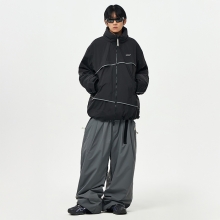 어스투 스노우보드복 코디세트 #34 / 2526 어스투 스노우보드 자켓 플랩 익스플로러 OJK006 - 블랙 + 2526 어스투 스노우보드복 팬츠 더블 라인 터크 OSP004 [루즈핏] - 딥 그레이