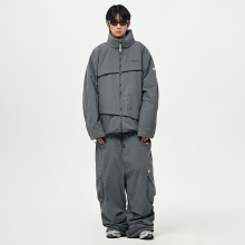 어스투 스노우보드복 코디세트 #38 / 2526 어스투 스노우보드 자켓 플랩 익스플로러 OJK006 - 딥 그레이 + 2526 어스투 스노우보드복 팬츠 U포켓 카고 OSP005 [루즈핏] - 딥 그레이