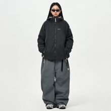 어스투 스노우보드복 코디세트 #55 / 2526 어스투 스노우보드 자켓 컴포웜 인슐레이션 OJK010 - 블랙 + 2526 어스투 스노우보드복 팬츠 3L 플랩 코어 OSP001 [레귤러핏] - 딥 그레이