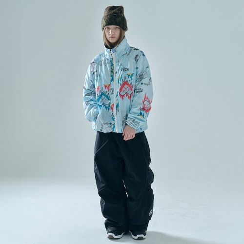 헬로우 스노우보드복 코디세트 #7 / 2526 헬로우 스노우보드복 자켓 인슐레이션 산그리메 - 다이스 플레임 + 2526 헬로우 스노우보드복 팬츠 2L 디코이 - 블랙