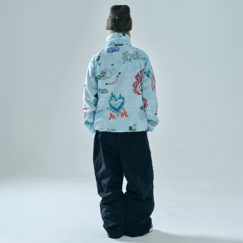 헬로우 스노우보드복 코디세트 #7 / 2526 헬로우 스노우보드복 자켓 인슐레이션 산그리메 - 다이스 플레임 + 2526 헬로우 스노우보드복 팬츠 2L 디코이 - 블랙