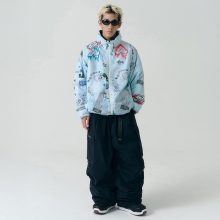 헬로우 스노우보드복 코디세트 #8 / 2526 헬로우 스노우보드복 자켓 인슐레이션 산그리메 - 다이스 플레임 + 2526 헬로우 스노우보드복 팬츠 2L 아우라 - 블랙