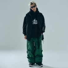 헬로우 스노우보드복 코디세트 #11 / 2526 헬로우 스노우보드복 자켓 2L 케이브맨 베스트 - 블랙 + 2526 헬로우 스노우보드복 팬츠 2L 팜파스 - 포레스트그린