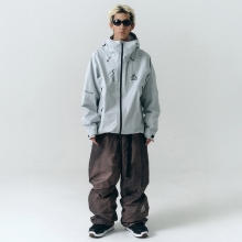 헬로우 스노우보드복 코디세트 #22 / 2526 헬로우 스노우보드복 자켓 3L 아우라 - 퀼그레이 + 2526 헬로우 스노우보드복 팬츠 2L 디코이 - 브라운