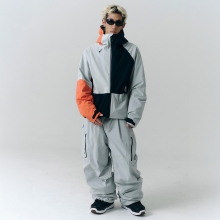 헬로우 스노우보드복 코디세트 #30 / 2526 헬로우 스노우보드복 자켓 2L 트레이스 - 오렌지블럭 + 2526 헬로우 스노우보드복 팬츠 2L 엘리시움 - 퀼그레이