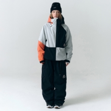 헬로우 스노우보드복 코디세트 #31 / 2526 헬로우 스노우보드복 자켓 2L 트레이스 - 오렌지블럭 + 2526 헬로우 스노우보드복 팬츠 2L 팜파스 - 블랙