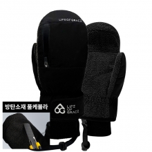2526 로그 남녀공용 스노우보드 벙어리 장갑 프로 케블라 OG - 블랙/블랙 25LPKLO-B/B
