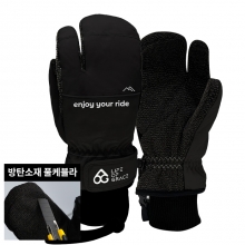 2526 로그 남녀공용 스노우보드 삼지 장갑 프로 케블라 마운틴 트리거 - 블랙 25LPKMT-BK