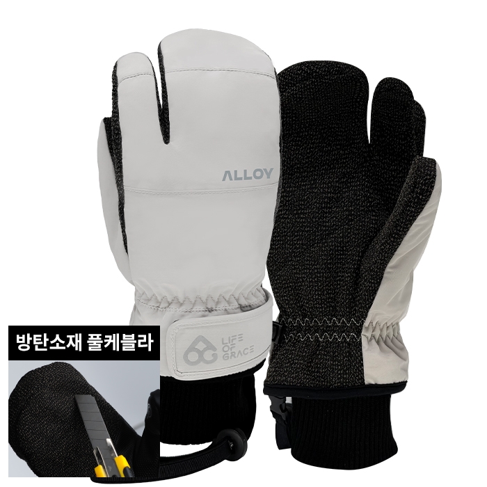 2526 로그 남녀공용 스노우보드 삼지 장갑 프로 케블라 얼로이 X 로그 트리거 - 아이보리 25LPKAXLT-IV