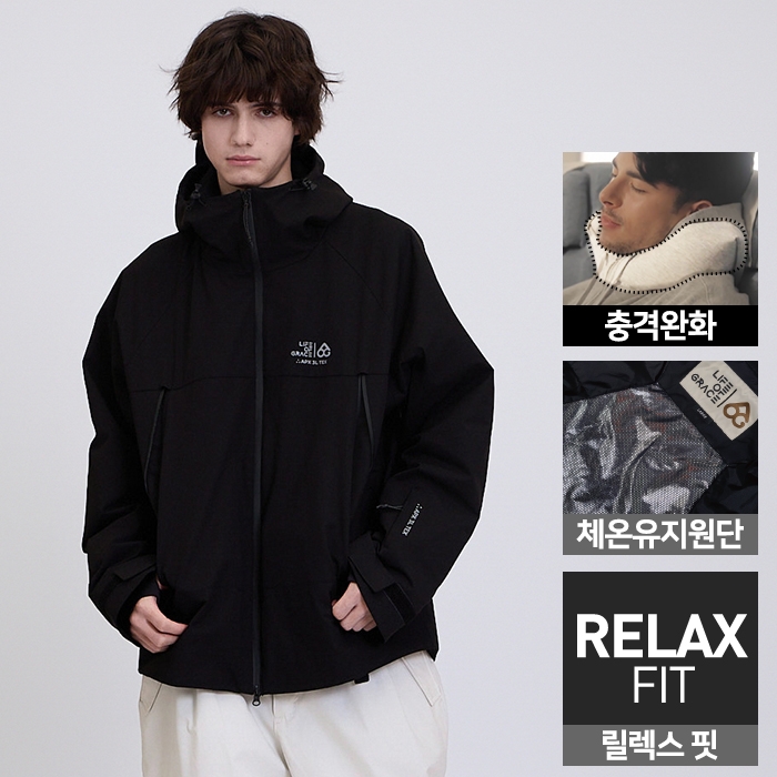 2526 로그 스노우보드복 자켓 아날로그 APX 3L 릴렉스핏 - 블랙 (25ANAJK-BK)