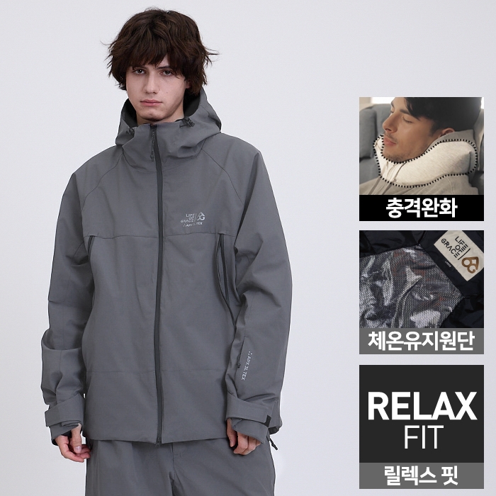 2526 로그 스노우보드복 자켓 아날로그 APX 3L 릴렉스핏 - 그레이 (25ANAJK-GR)