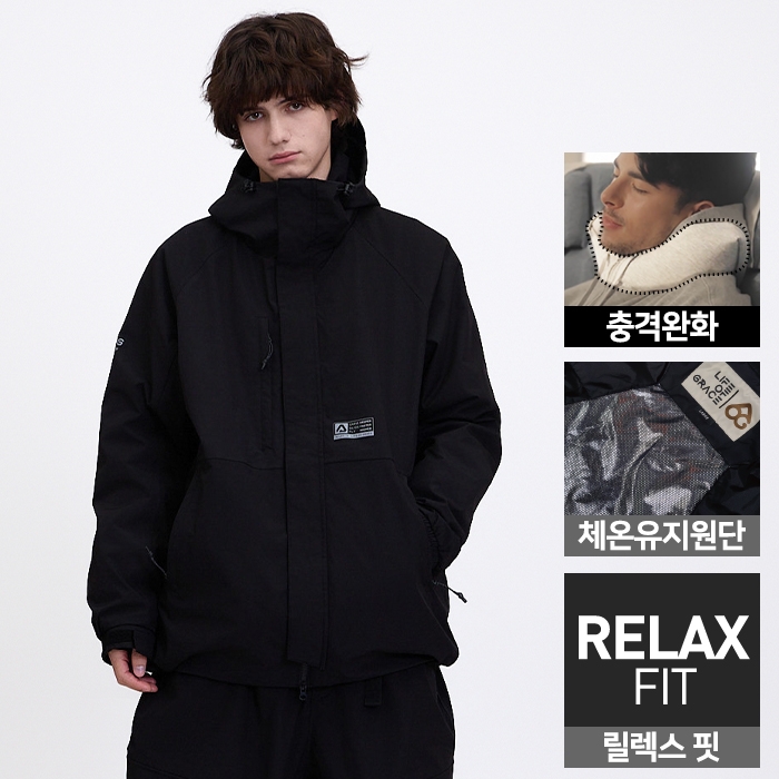 2526 로그 스노우보드복 자켓 얼로이 X 로그 LTD 릴렉스핏 - 블랙 (25AXLJK-BK)