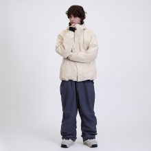 로그 스노우보드복 코디세트 #8 2526 로그 스노우보드복 자켓 힙힙 오버핏 - 크림 (25HIPJK-CR) + 2526 로그 스노우보드복 팬츠 힙힙 오버핏 - 데님 (25HIPPT-DN)