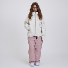 로그 스노우보드복 코디세트 #26 2526 로그 스노우보드복 자켓 아날로그 APX 3L 릴렉스핏 - 오프화이트 (25ANAJK-OW) + 2526 로그 스노우보드복 팬츠 아날로그 APX 3L 릴렉스핏 - 파우더 핑크 (25ANAPT-PP)