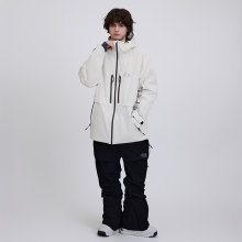 로그 스노우보드복 코디세트 #37 2526 로그 스노우보드복 자켓 인피니트 APX 3L 슈트핏 - 오프화이트 (25INFJK-OW) + 2526 로그 스노우보드복 팬츠 인피니트 APX 3L 슈트핏 - 블랙 (25INFPT-BK)