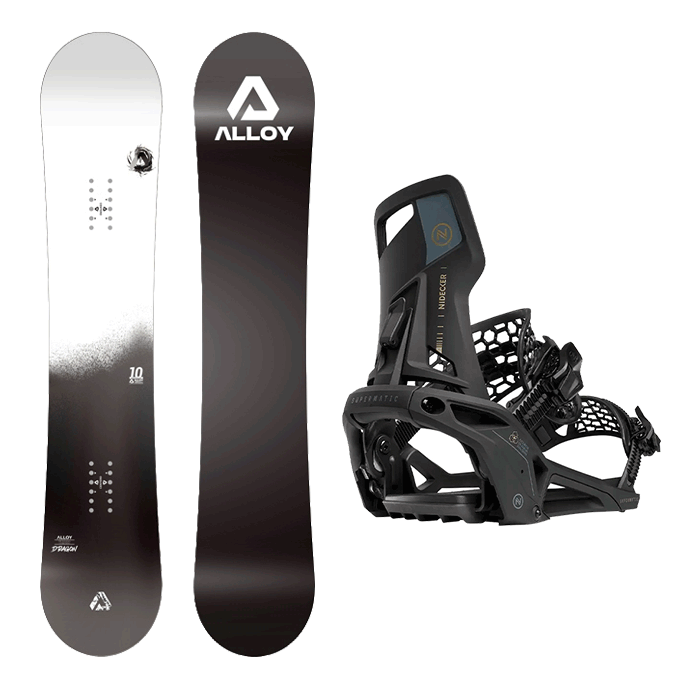 2426 얼로이 스노우보드 드래곤 10주년 기념판 데크 - 154 158 + 2526 니데커 오리지널 슈퍼매틱 바인딩 - 화이트 or 블랙