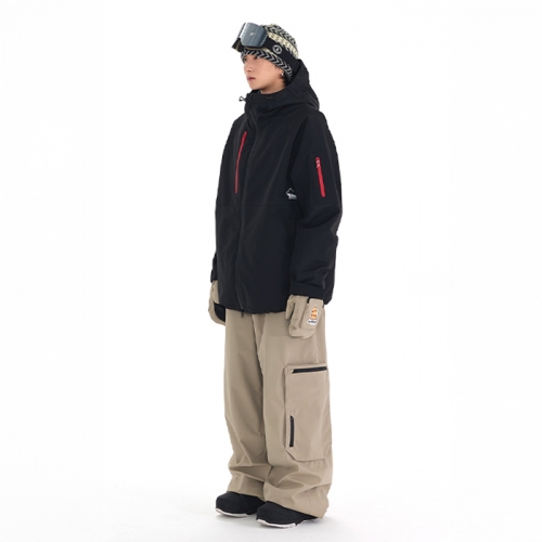 요비트 스노우보드복 코디세트 #8 2526 Yobeat ORORA Jacket - BLACK + 2526 Yobeat SISI Pants - BEIGE