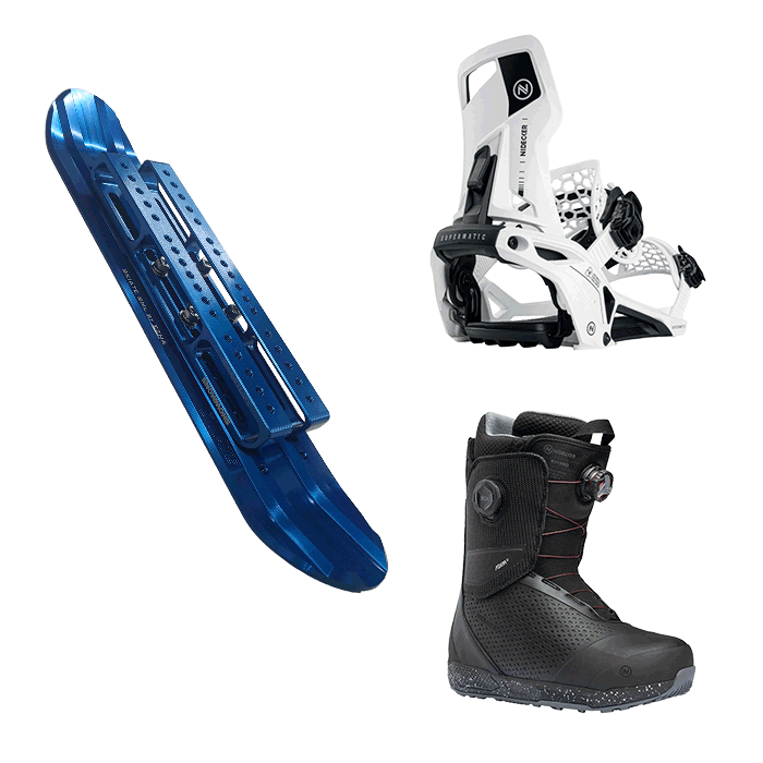 2526 스노몬스 스키에이트 숏스키 메탈 스마일 리프트 세트 + 2425 니데커 슈퍼매틱 스노우보드 바인딩 - 화이트 or 블랙+ 2526 니데커 스노우보드 부츠 리프트 프로