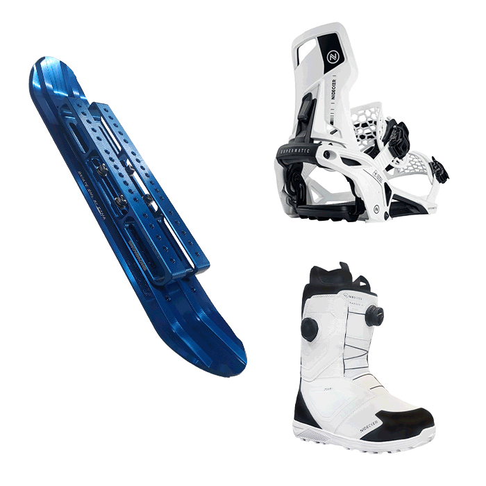 2526 스노몬스 스키에이트 숏스키 메탈 스마일 리프트 세트 + 2425 니데커 슈퍼매틱 스노우보드 바인딩 - 화이트 or 블랙 + 2425 니데커 스노우보드 부츠 차져 알파 Ltd 리미티드 에디션 - 블랙＆화이트