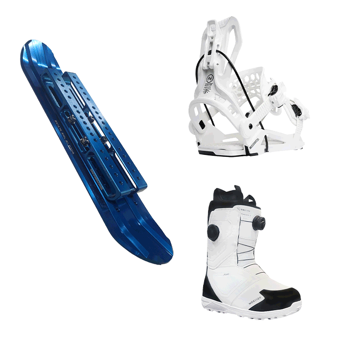 2526 스노몬스 스키에이트 숏스키 메탈 스마일 리프트 세트 + 2526 플로우 니데커 스노우보드 바인딩 페닉스+ 2425 니데커 스노우보드 부츠 차져 알파 Ltd 리미티드 에디션 - 블랙＆화이트