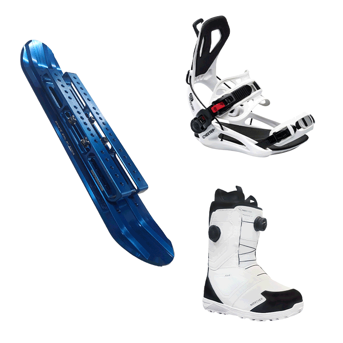 2526 스노몬스 스키에이트 숏스키 메탈 스마일 리프트 세트 + 2425 그누 스노우보드 바인딩 치터 + 2425 니데커 스노우보드 부츠 차져 알파 Ltd 리미티드 에디션 - 블랙＆화이트