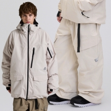 로그 스노우보드복 코디세트 #43 / 2425 테크나인 릴렉스핏 자켓 - 크림 + 2526 얼로이 X 로그 LTD 릴렉스핏 팬츠 - 크림 (24TECJK-CR + 25AXLPT-CR)