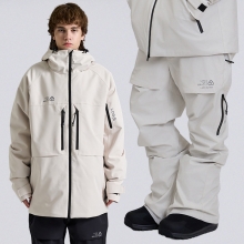 로그 스노우보드복 코디세트 #44 / 2425 인피니트 프로 슈트핏 - 크림 + 2526 인피니트 APX 3L 슈트핏 - 오프화이트 (24INFJK-CR + 25INFPT-OW)
