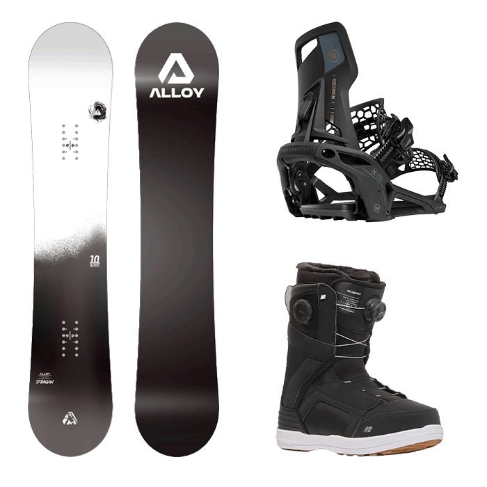 [올라운드강추] 2426 얼로이 스노우보드 드래곤 10주년 기념판 데크 - 154 158 + 2526 니데커 오리지널 슈퍼매틱 바인딩 - 화이트 or 블랙 + 2526 K2 케이투 스노우보드 부츠 바운더리 - 블랙