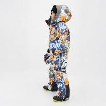 2627 위두 아동용 스노우보드복 원피스 코스모 스프레이프린트 점프슈트