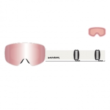 2627 드래곤 보드 스키 고글 슬레인 맥 오프화이트 루마렌즈 - 실린드리컬 로즈 골드 이온 + 보너스 : 라이트 로즈 (26DRG812101)