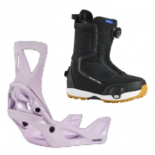 2627 버튼 스텝온 여성용 스노우보드 바인딩+부츠 리플렉스 - 문더스트 퍼플 + 하이샷 와이드 - 블랙 1728416E9G+3030111A02