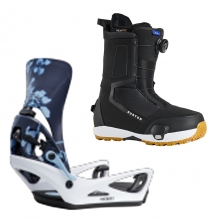 2627 버튼 스텝온 여성용 스노우보드 바인딩+부츠 렉사 X - 싸이아노타입 플로랄/화이트 + 하이샷 와이드 - 블랙 3079410FBD+3029511A02