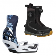 2627 버튼 스텝온 여성용 스노우보드 바인딩+부츠 렉사 X - 싸이아노타입 플로랄/화이트 + 하이샷 플러스 레귤러or와이드 - 블랙 3079410FBD+3078711A61