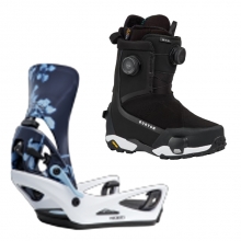 2627 버튼 스텝온 여성용 스노우보드 바인딩+부츠 렉사 X - 싸이아노타입 플로랄/화이트 + 하이샷 X 와이드 - 블랙 3079410FBD+3030211A02