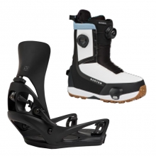 2627 버튼 스텝온 여성용 스노우보드 바인딩+부츠 렉사 X - 블랙 + 하이샷 플러스 와이드 - 블랙/화이트 3079410A02+3078711A61