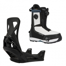 2627 버튼 스텝온 남성용 스노우보드 바인딩+부츠 리플렉스 - 블랙 + 하이샷 플러스 레귤러or와이드 - 블랙/화이트 1728316A02+3108811A61
