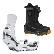 2627 버튼 스텝온 남성용 스노우보드 바인딩+부츠 카르텔 X - 화이트 + 하이샷 플러스 레귤러or와이드 - 블랙 3079310A50+3108811A02