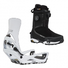 2627 버튼 스텝온 남성용 스노우보드 바인딩+부츠 카르텔 X - 화이트 + 하이샷 X 레귤러or와이드 - 블랙 3079310A50+3029611A02