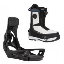 2627 버튼 스텝온 남성용 스노우보드 바인딩+부츠 카르텔 X - 블랙 + 하이샷 플러스 레귤러or와이드 - 블랙/화이트 3079310A02+3108811A61
